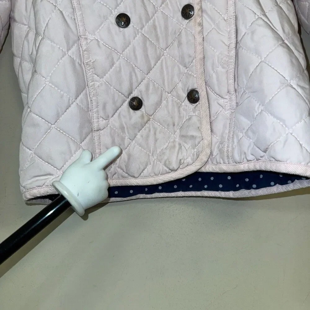 Tommy Hilfiger Pink Jacket Girls 4T Quilted Hooded Preppy Fall School Winter
